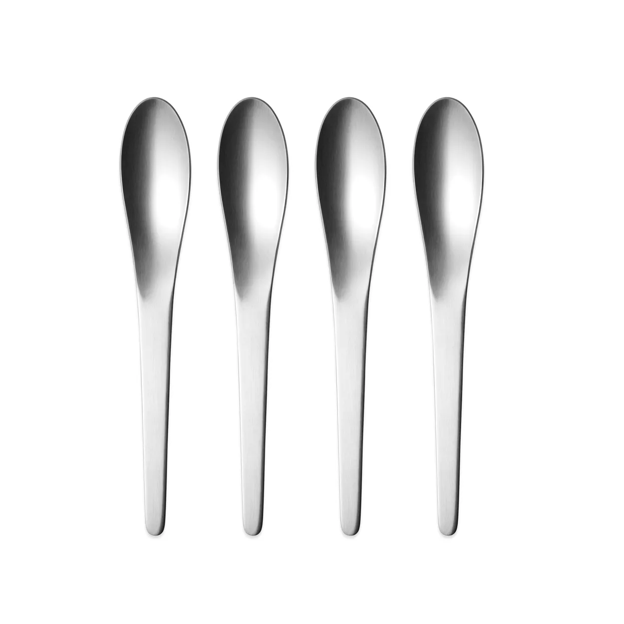 Georg Jensen Arne Jacobsen teaspoon large 4-pack | Scandinavian Design | Tea & coffee spoons | Silver-coloured