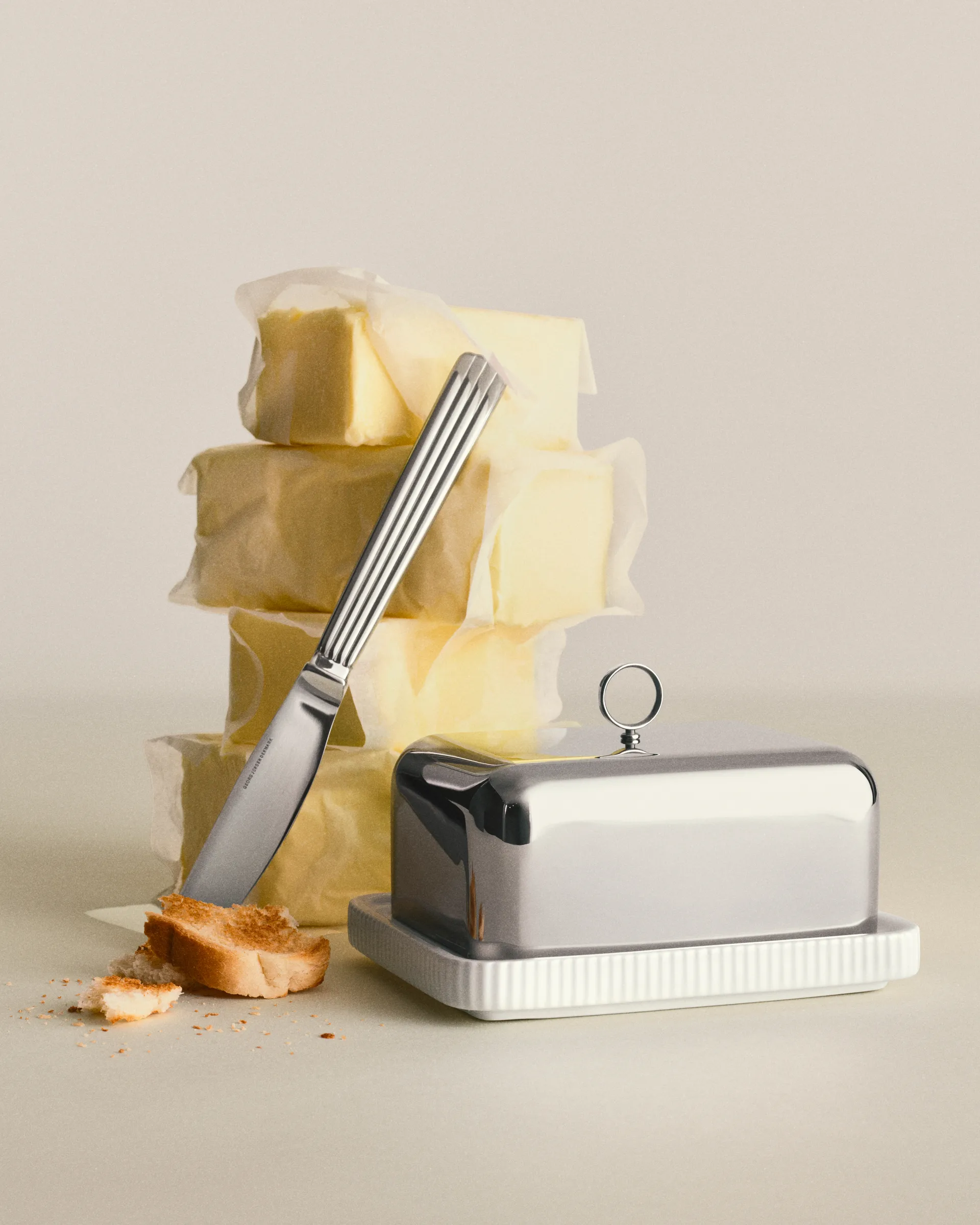 Bernadotte butter dish 11.2x14.7 cm, Stainless steel Georg Jensen