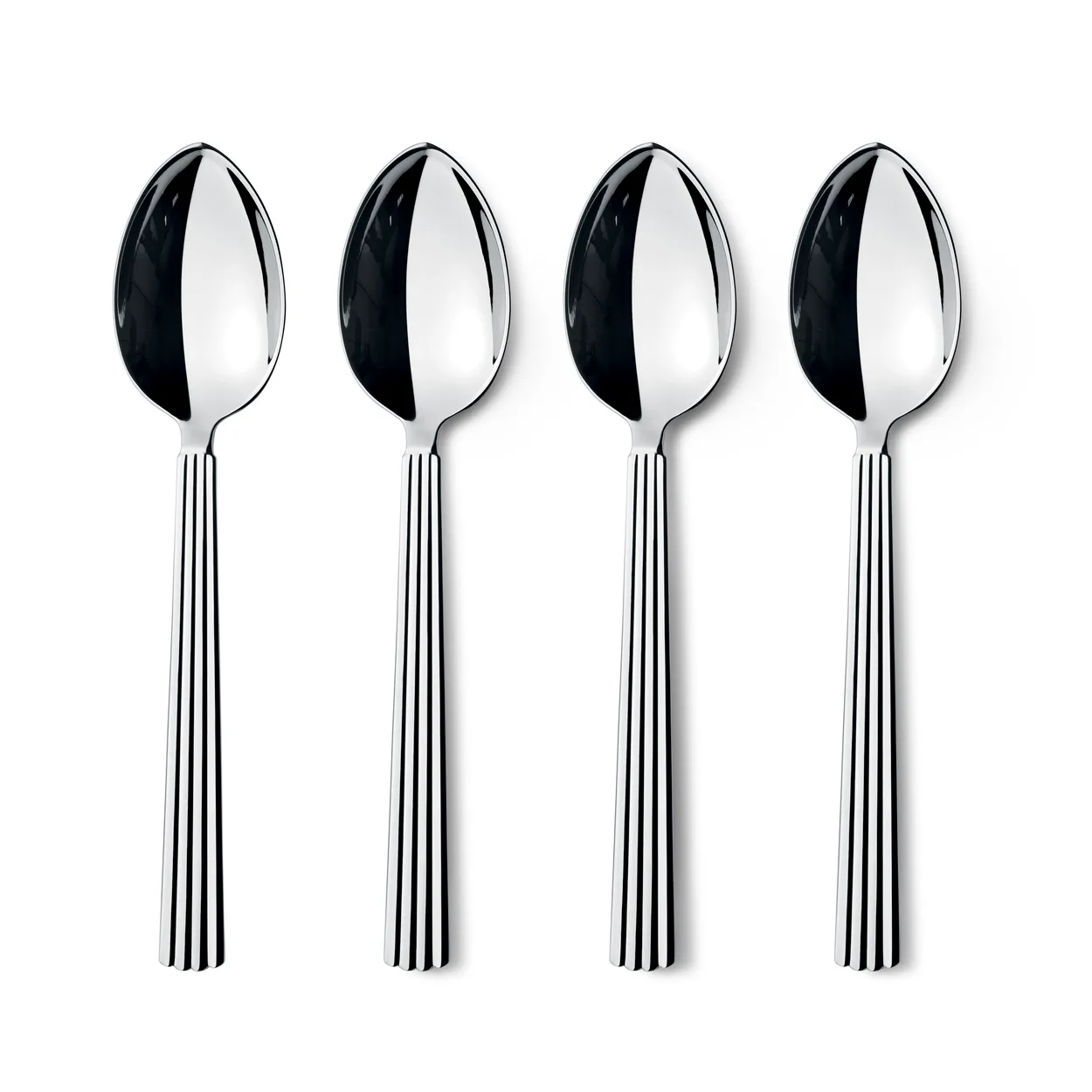 Georg Jensen Bernadotte dessert spoon 4-pack | Scandinavian Design | Dessert cutlery | Silver-coloured
