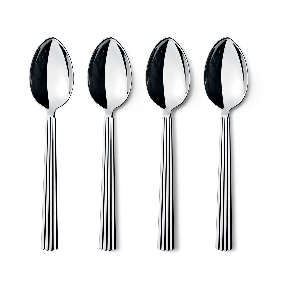 Georg Jensen Bernadotte dessert spoon 4-pack | Scandinavian Design | Dessert cutlery | Silver-coloured