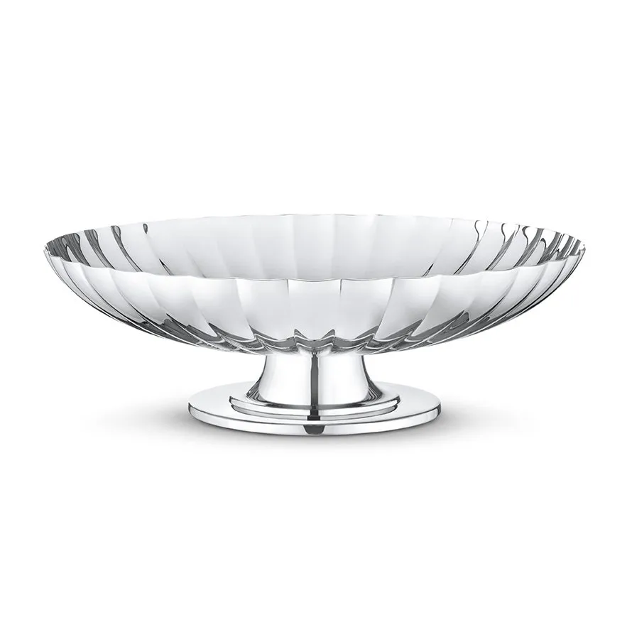 Georg Jensen Bernadotte dish on stand o 28 cm | Scandinavian Design | Serving platters & dishes | Grey