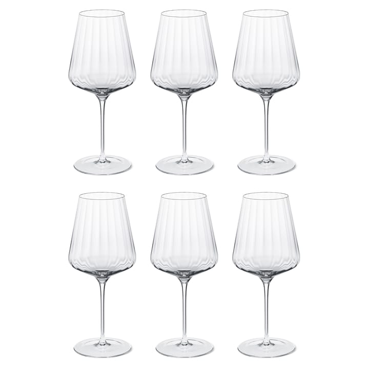 Georg Jensen Set of 6 Crystal Red Wine Glasses in Clear