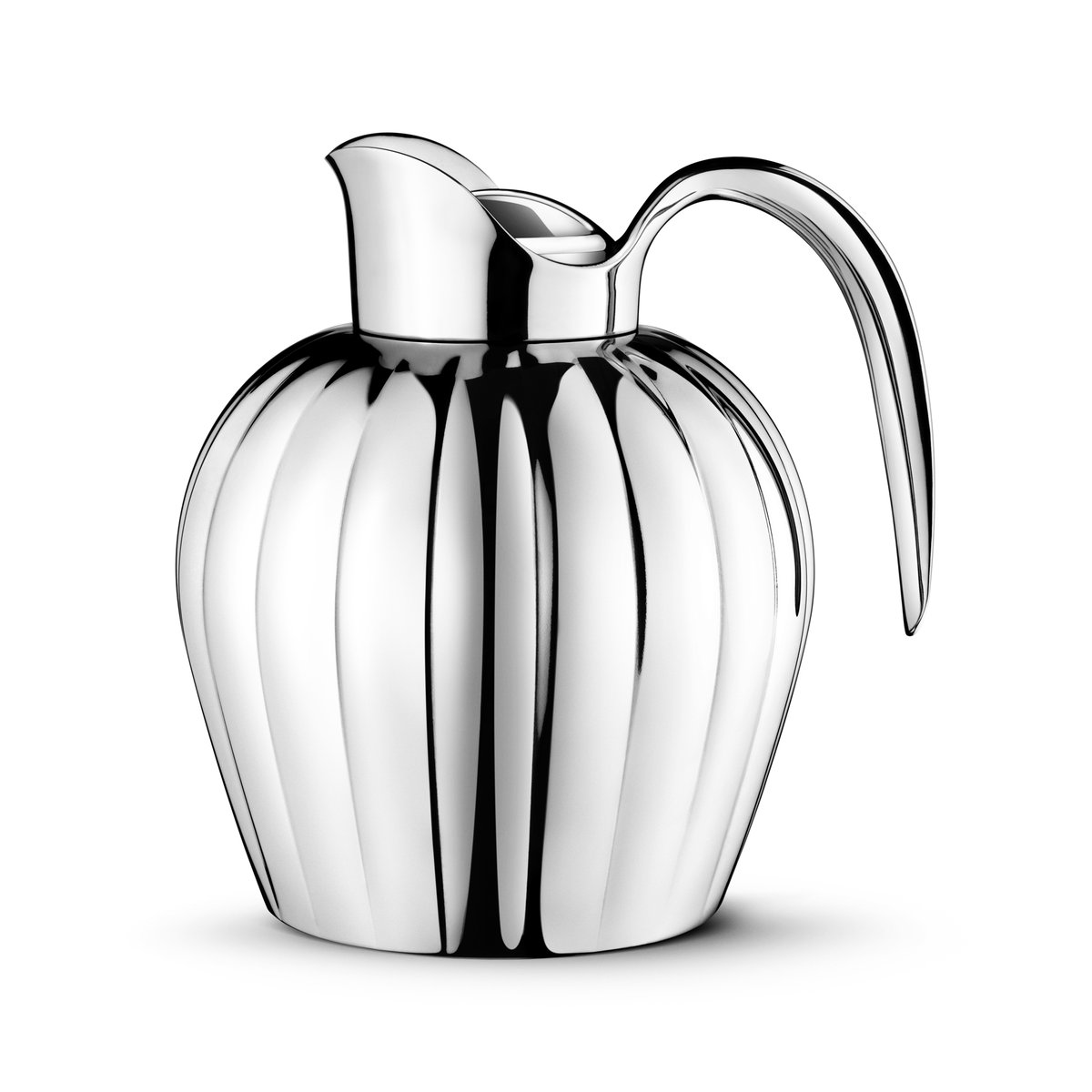 Georg Jensen Bernadotte thermos jug push lid 0.8 l | Scandinavian Design | Thermoses | Silver-coloured