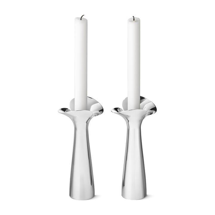Bloom Botanica candle sticks 2-pack - stainless steel - Georg Jensen