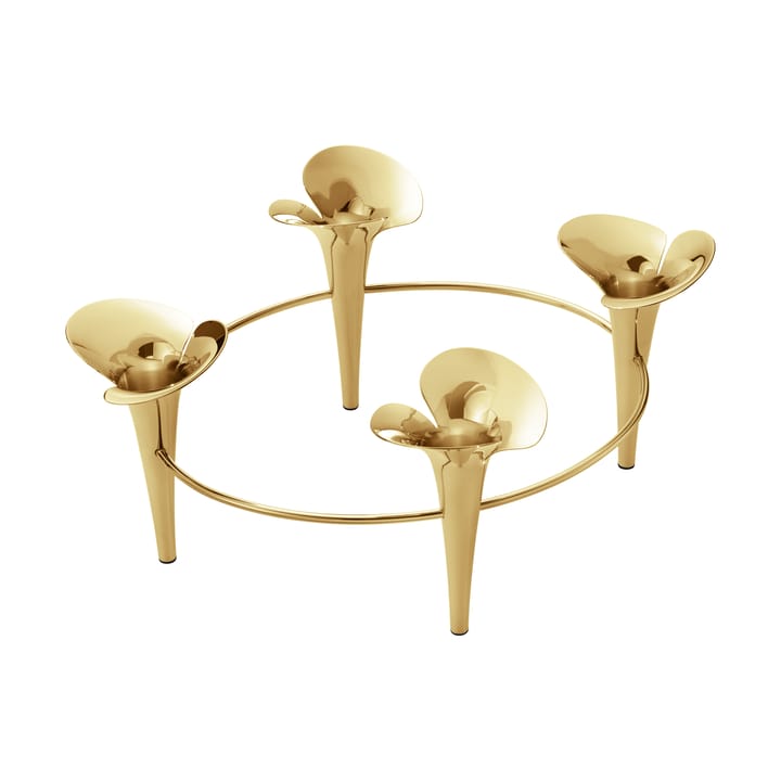 Bloom candle stick Ø28 cm, Gold Georg Jensen