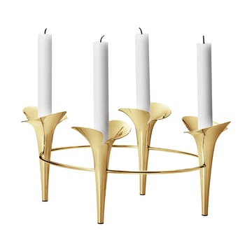 Bloom candle stick Ø28 cm - Gold - Georg Jensen