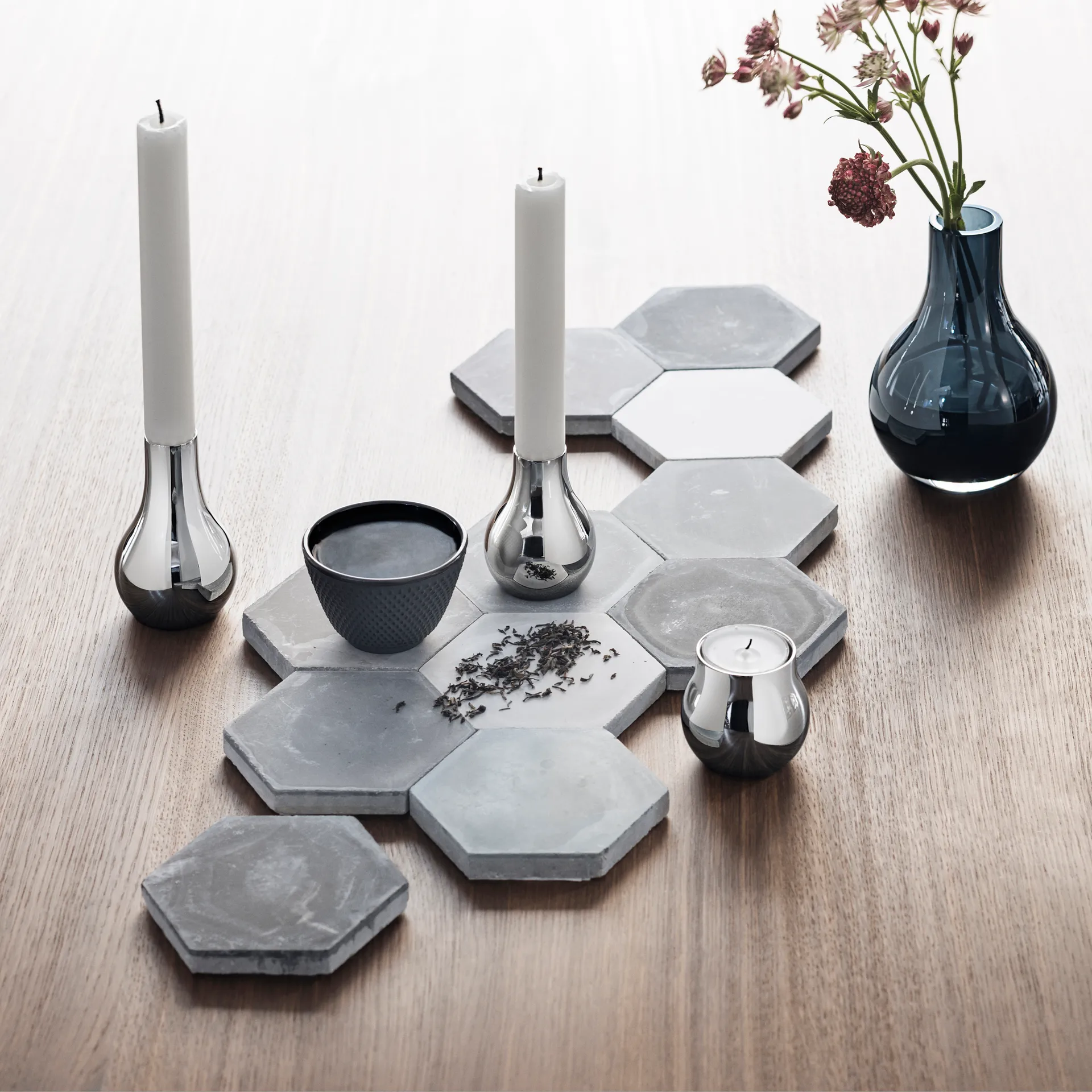 Cafu glass vase blue, extra small, 14.8 cm Georg Jensen