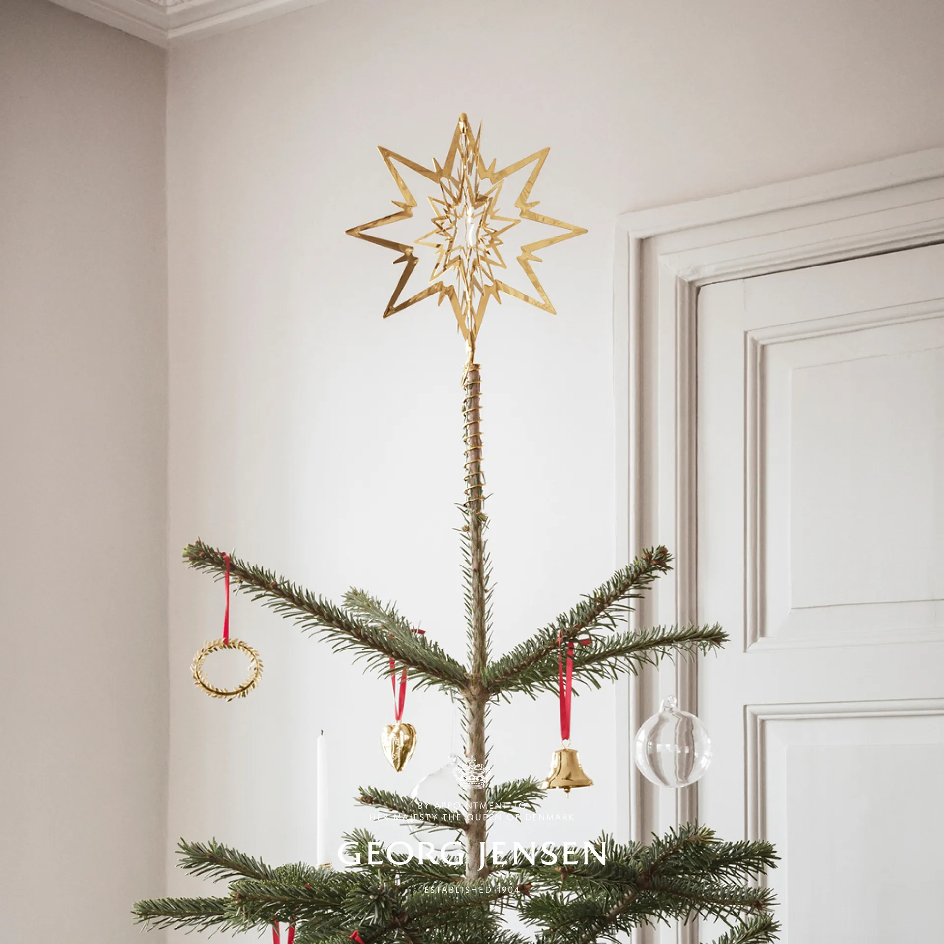 Christmas Collectibles top star large, gold-plated Georg Jensen