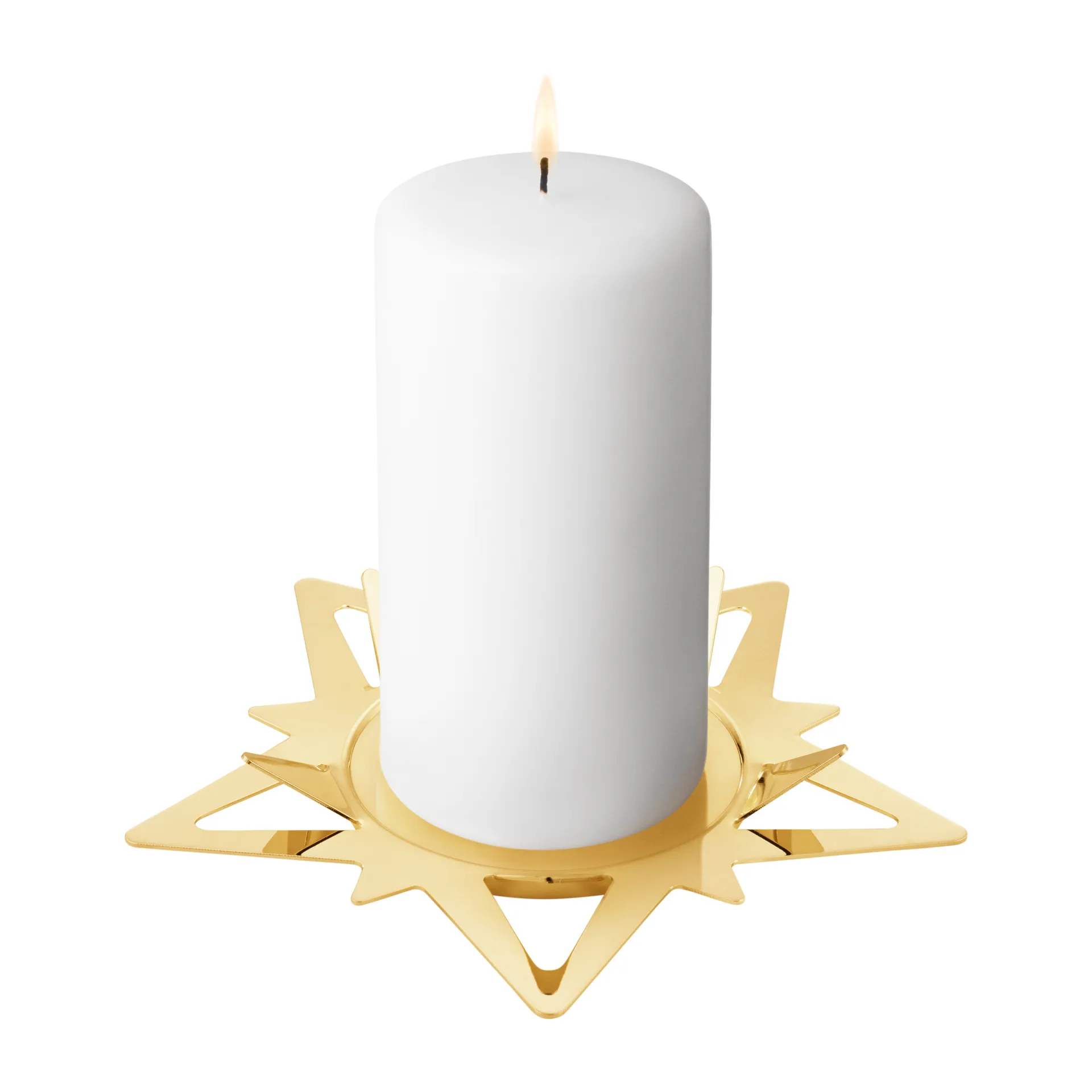 Classic christmas star Block candle sticks Ø16 cm, Gold Georg Jensen