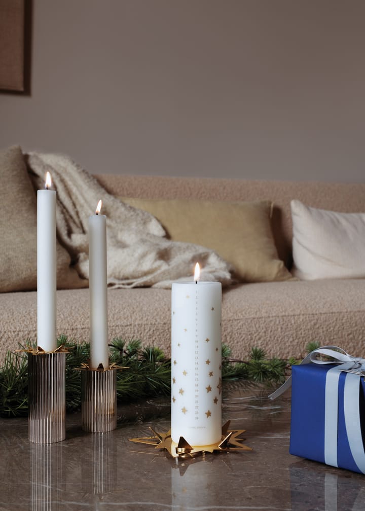 Classic christmas star Block candle sticks Ø16 cm, Gold Georg Jensen