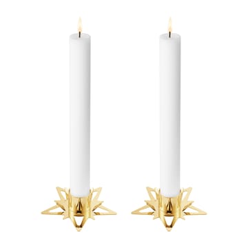 Classic christmas star candle sticks Ø9 cm 2-pack - Gold - Georg Jensen