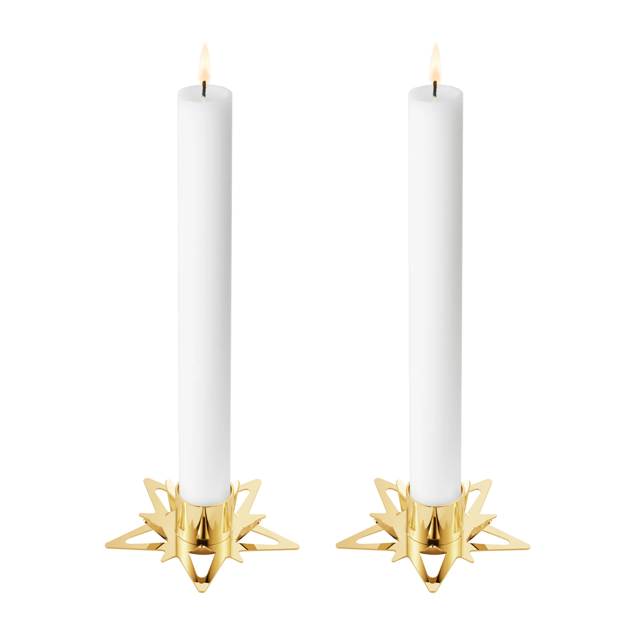Classic christmas star candle sticks Ø9 cm 2-pack from Georg