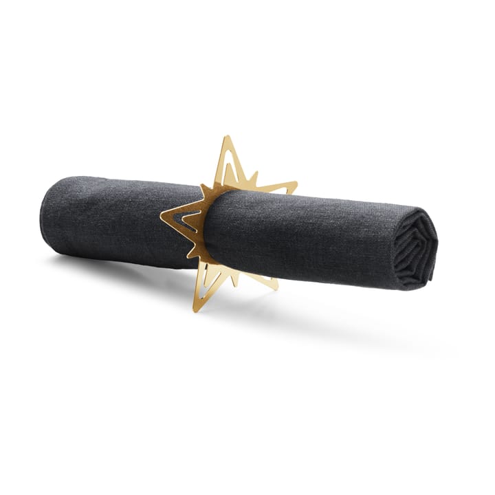 Classic christmas star napkin ring Ø9 cm 2-pack, Gold Georg Jensen