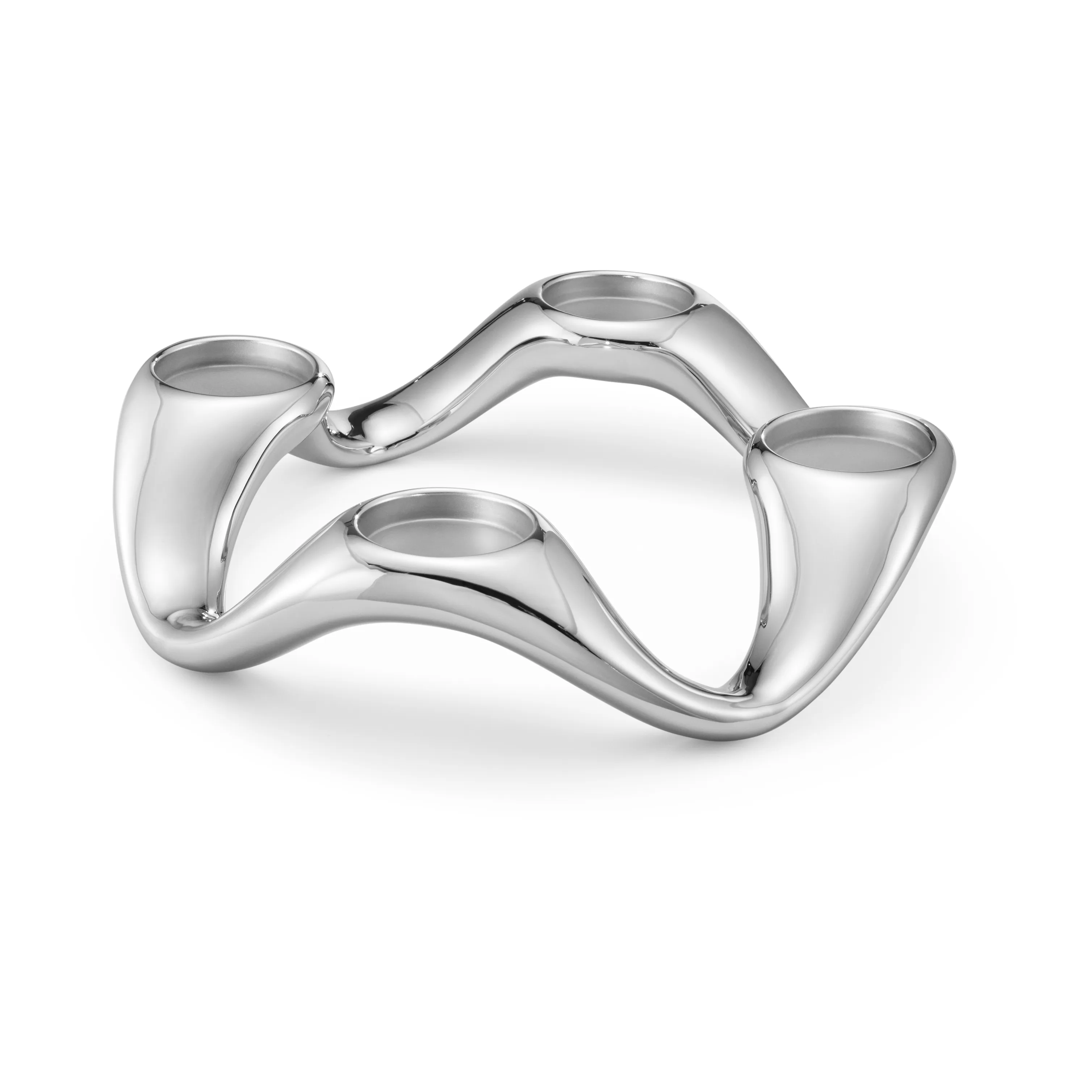Georg Jensen Cobra - Set Di 2 Portauovo In Acciaio Inox Lucido - Design Organico - 2