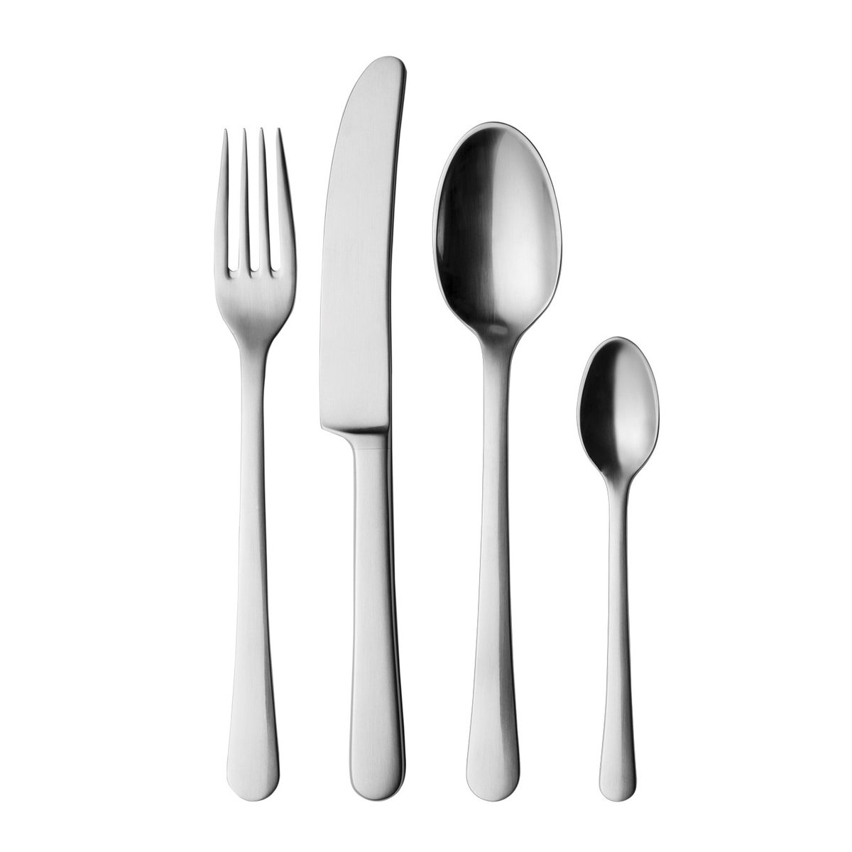 Georg Jensen Copenhagen matt cutlery set 16 pcs | Scandinavian Design | Cutlery sets | Silver-coloured