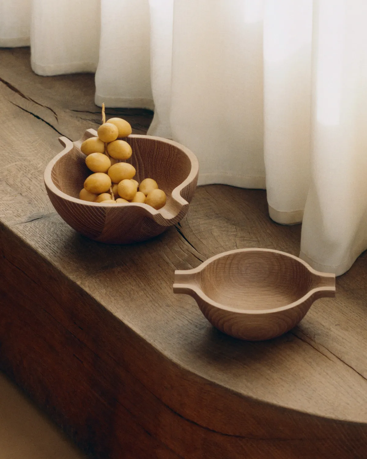 Couple bowl, Oak, small Georg Jensen