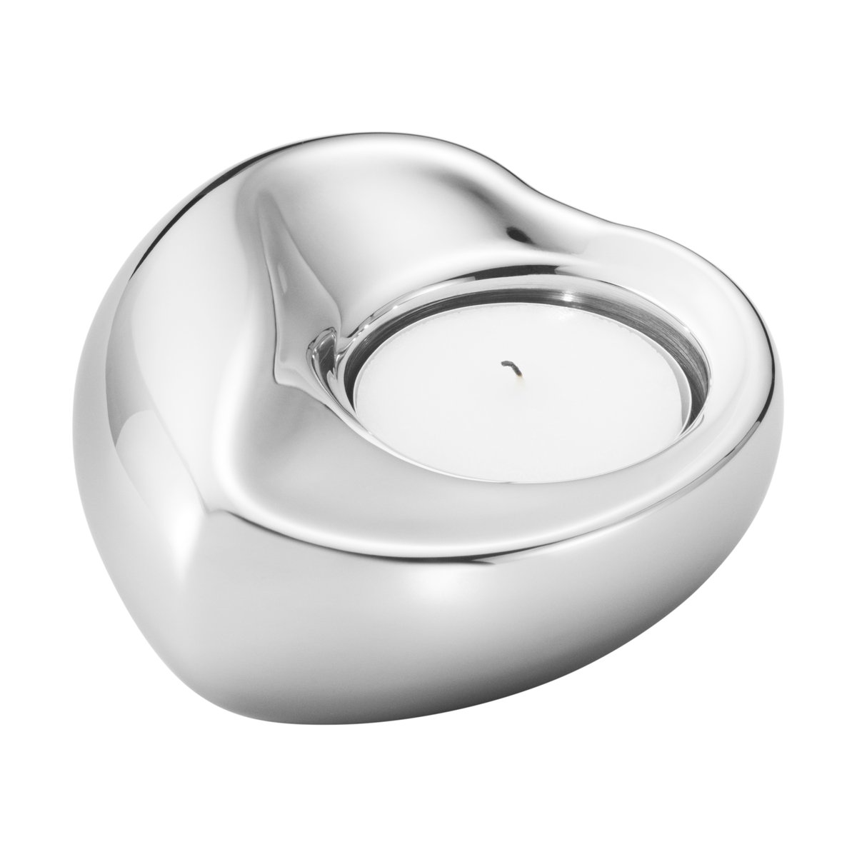 Georg Jensen Heart candle holder Stainless steel | Scandinavian Design | Tea light holders, lanterns & candle dishes | Silver-coloured