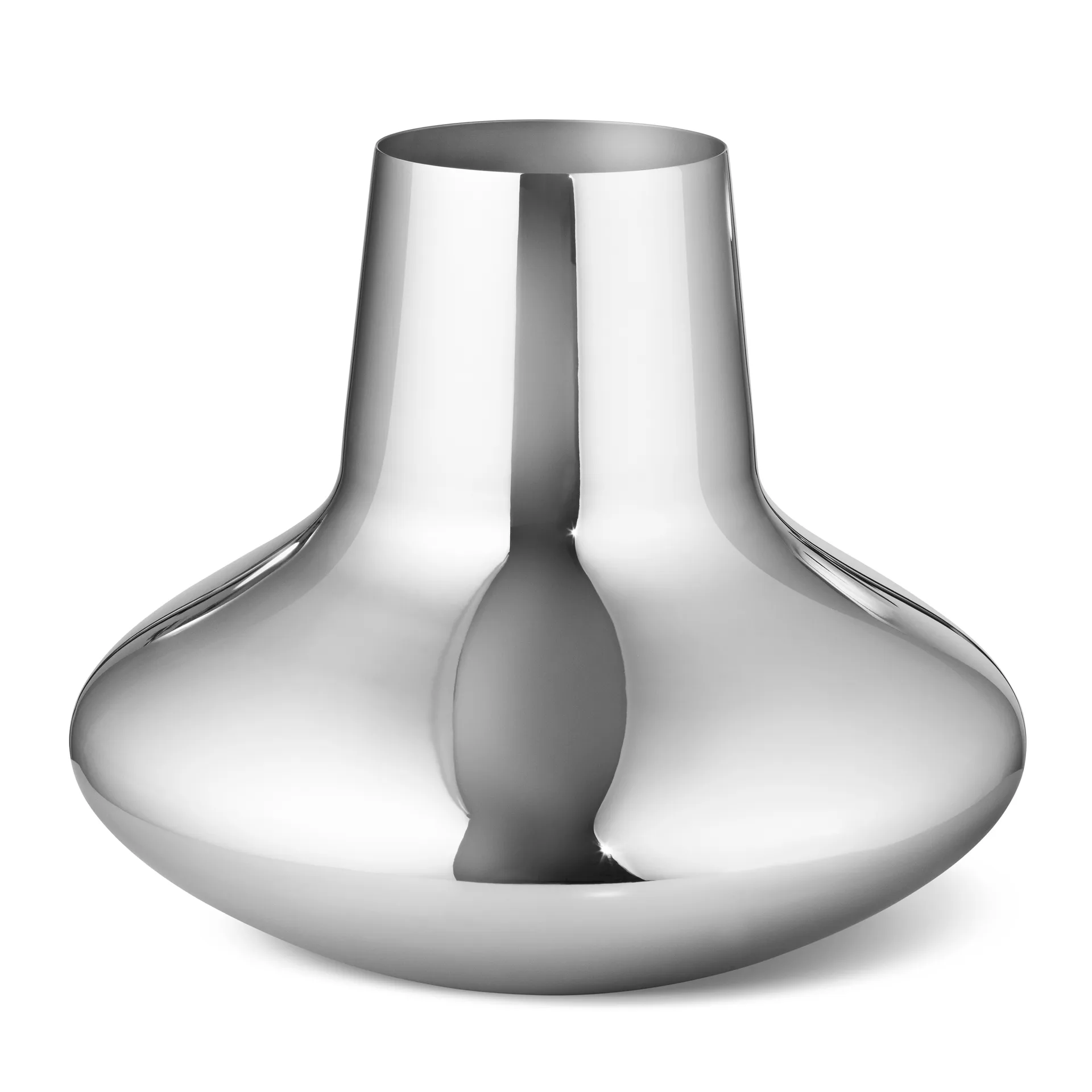 Henning Koppel vase stainless steel, large, 22.2 cm Georg Jensen