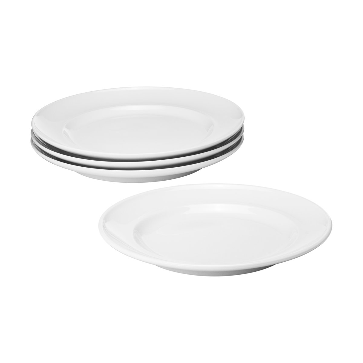 Georg Jensen Koppel side plate o16 cm 4-pack White | Scandinavian Design | Dinner plates | White
