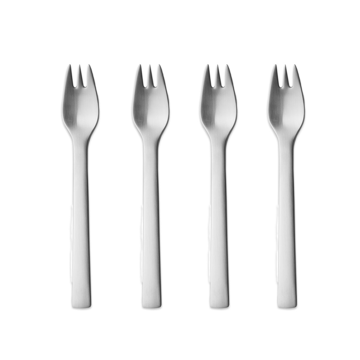 Georg Jensen New York cake fork 4-pack | Scandinavian Design | Dessert cutlery | Silver-coloured