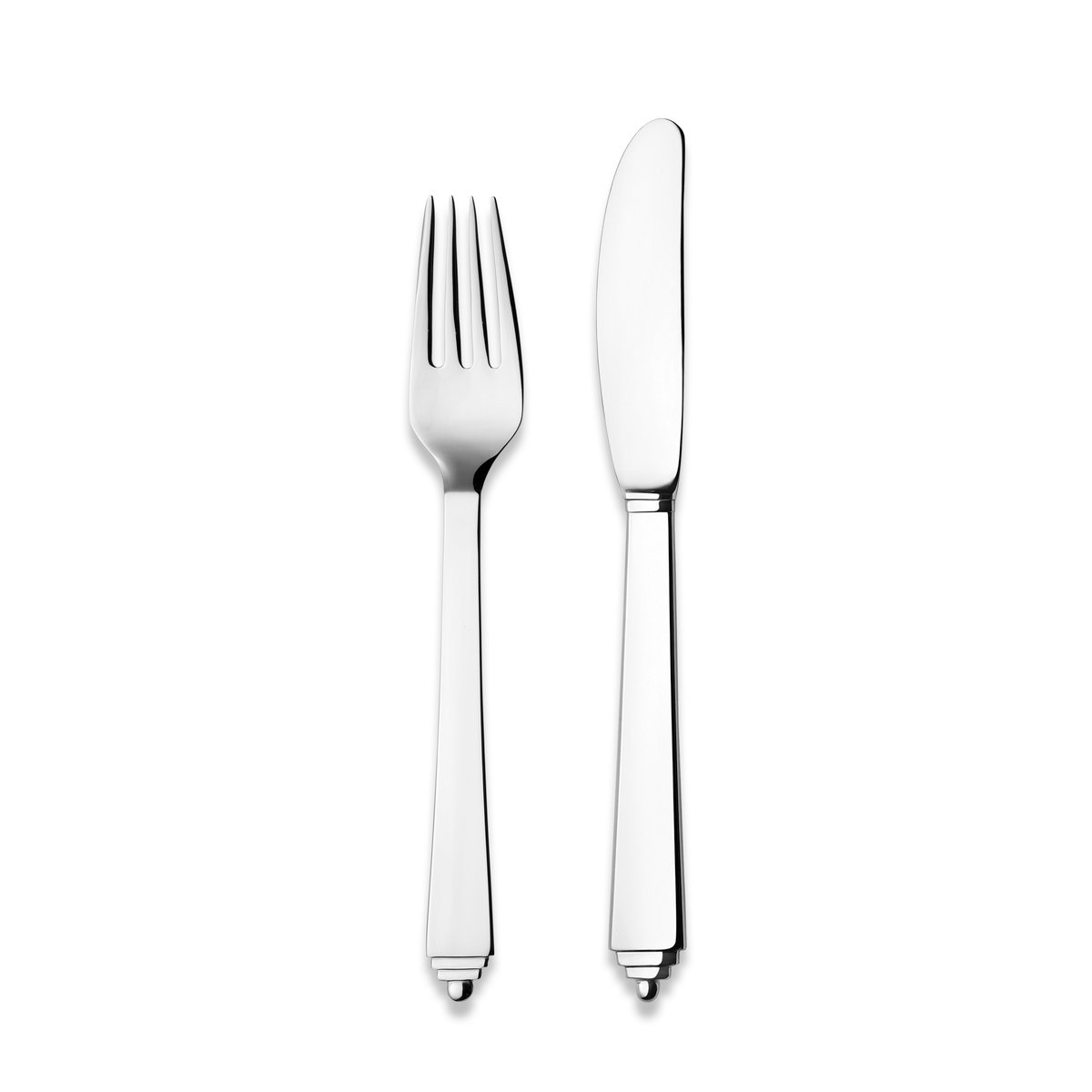 Georg Jensen Pyramid dessert cutlery 8 pieces | Scandinavian Design | Dessert cutlery | Silver-coloured