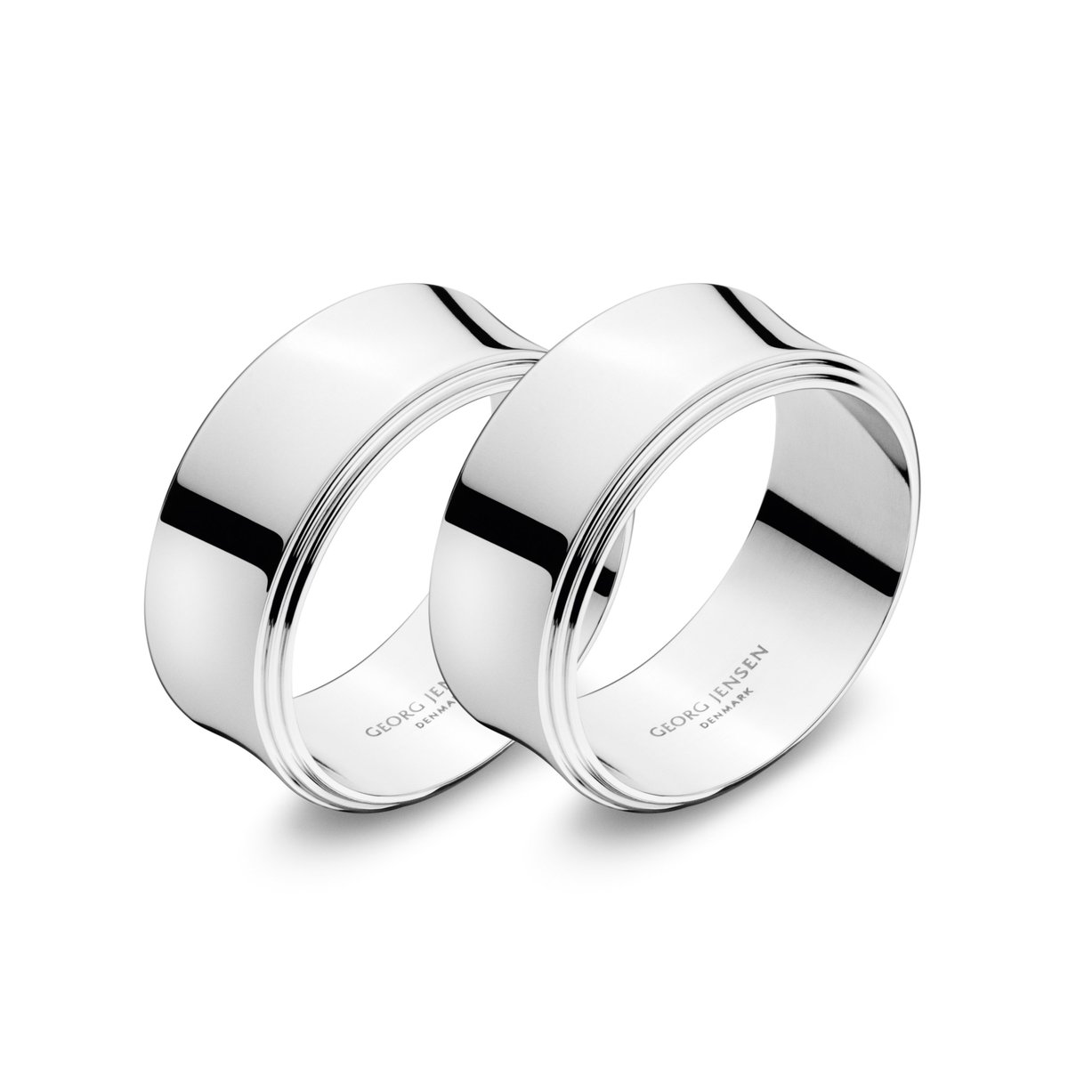 Georg Jensen Pyramid napkin ring 2-pack | Scandinavian Design | Napkin rings & holders | Silver-coloured