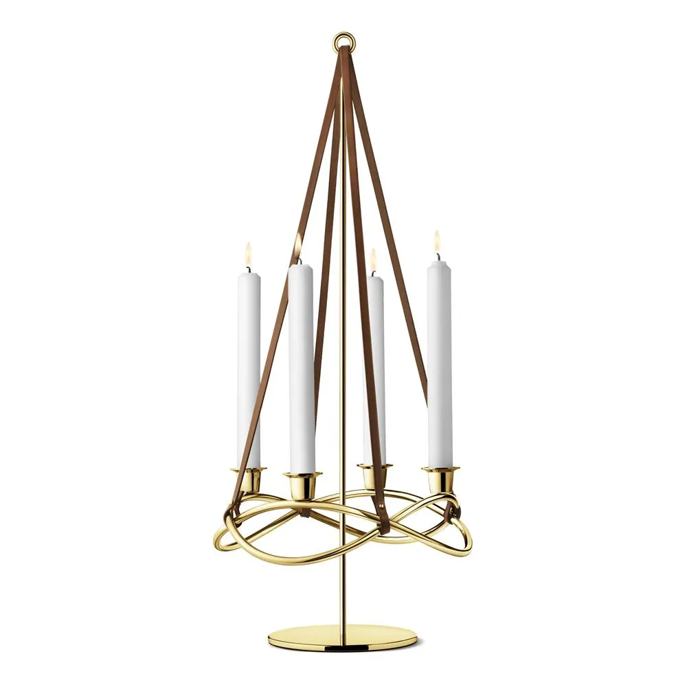 Season extension stand for candleholder, gold plated Georg Jensen