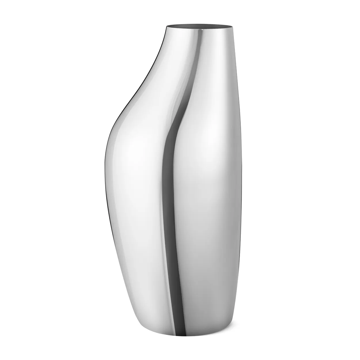 Georg Jensen Sky floor vase 46 cm Stainless steel | Scandinavian Design | Vases | Silver-coloured