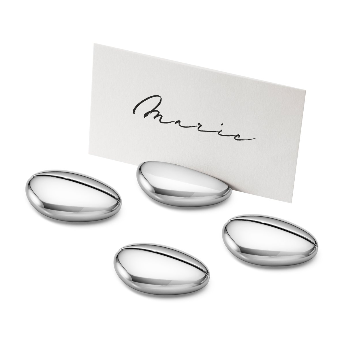 Georg Jensen Sky holder for placeholders 4-pack inkl 24 kort Stainless steel