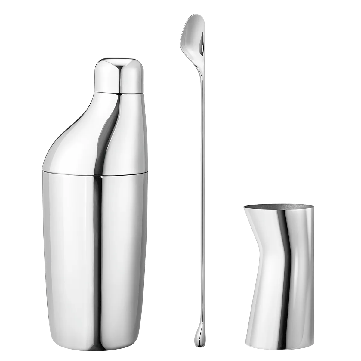 Sky set shaker, Bar spoon, Measuring glass, Stainless steel Georg Jensen