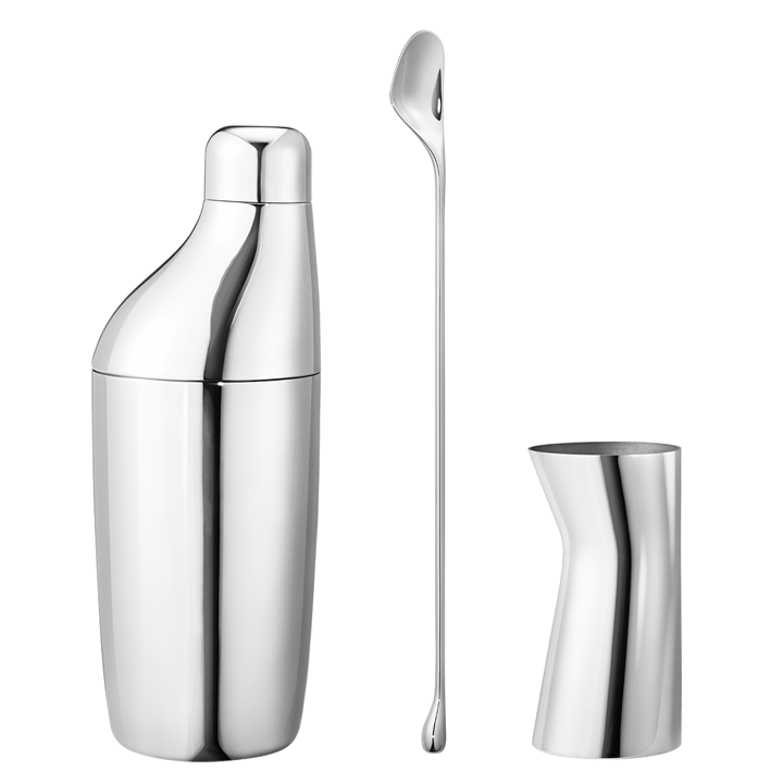 Sky set shaker, Bar spoon, Measuring glass - Stainless steel - Georg Jensen