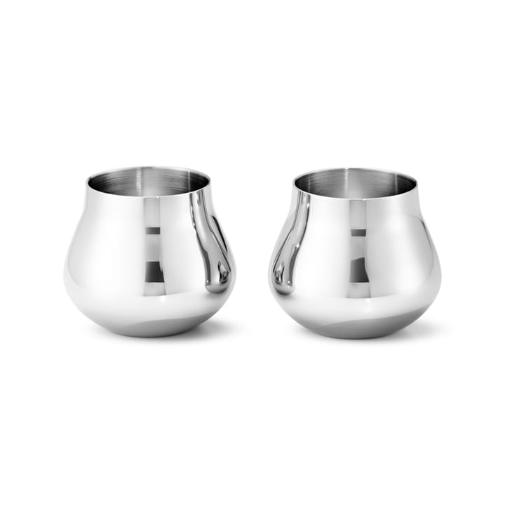 Sky snaps glass 8 cl 2-pack - stainless steel - Georg Jensen