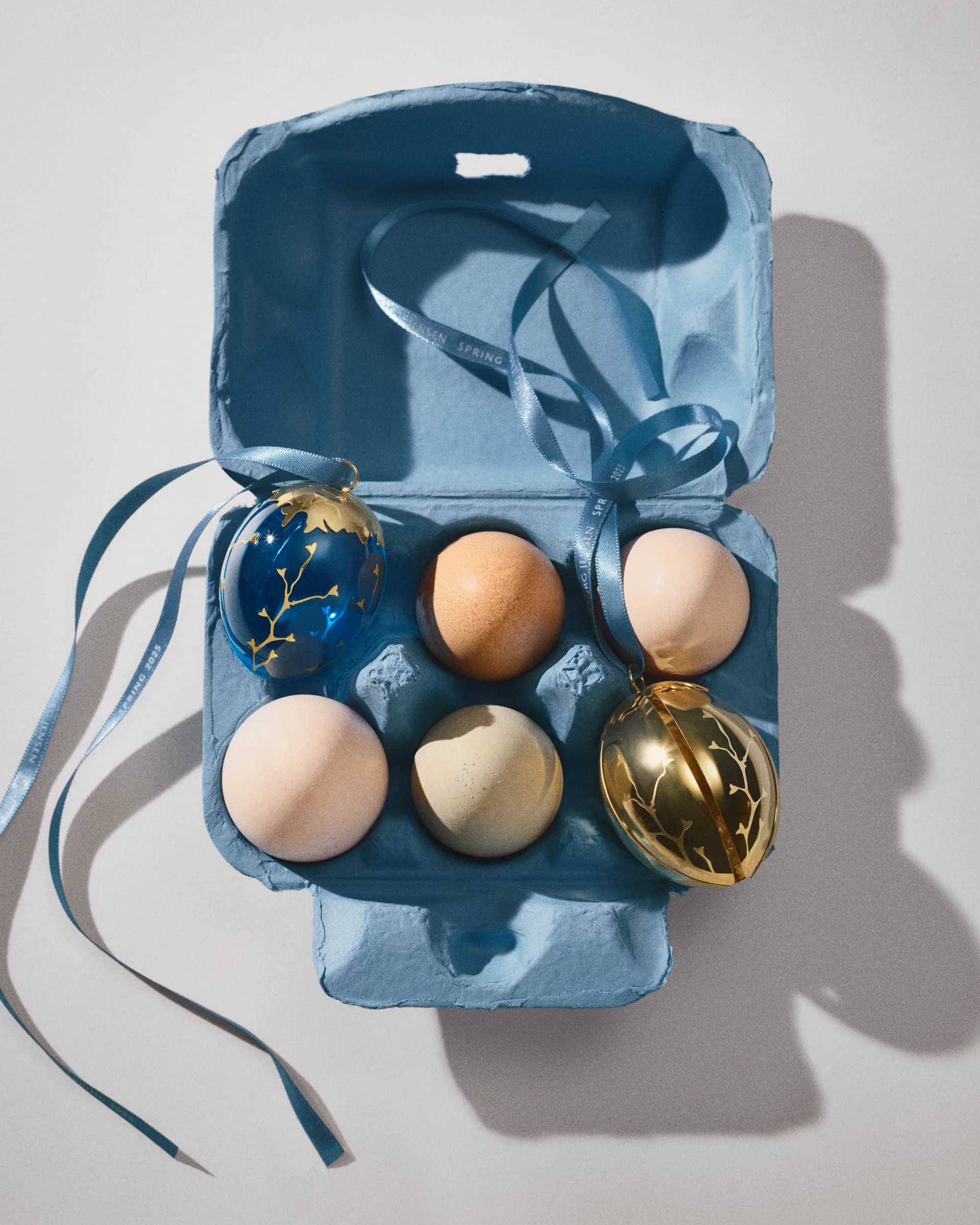 Spring 2025 decoration egg Easter hanging, Gold-plated glass Georg Jensen