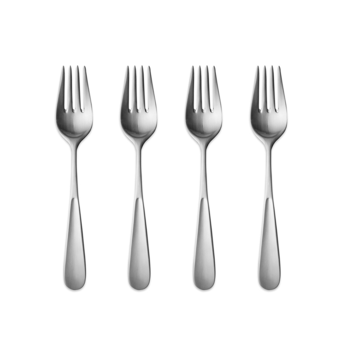 Georg Jensen Vivianna matte cake fork 4-pack | Scandinavian Design | Dessert cutlery | Silver-coloured