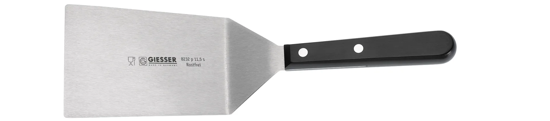 Frying spatula/spatula 14 cm, Stainless steel-black Giesser