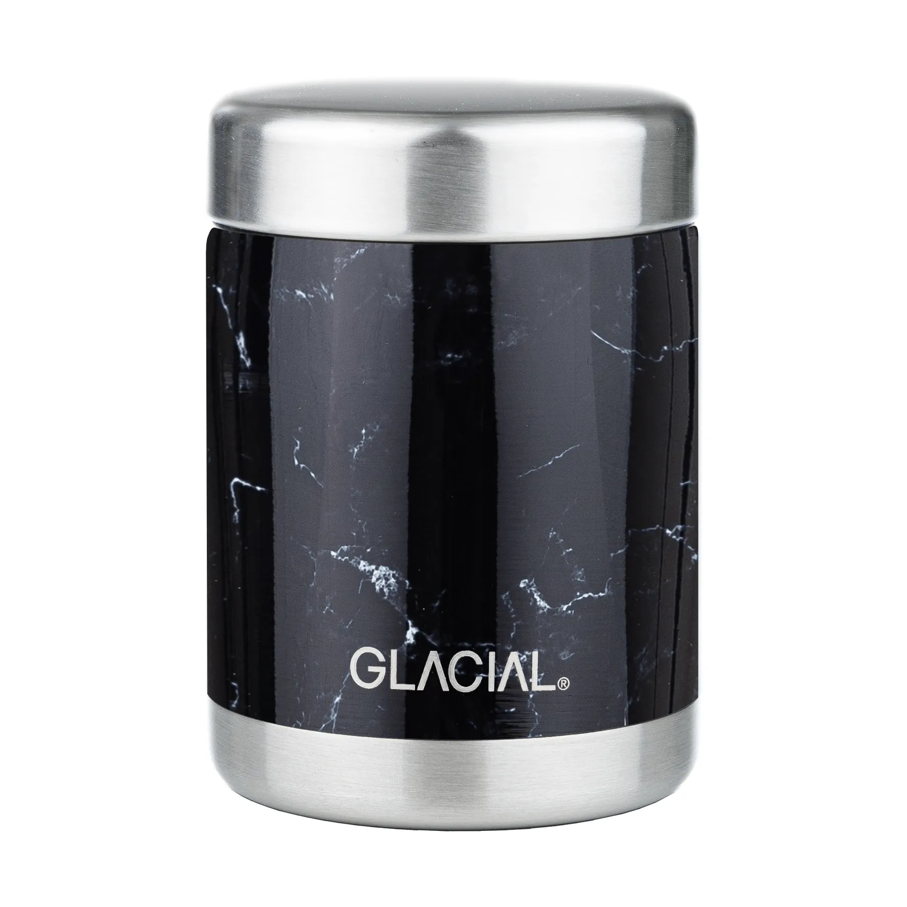 Glacial food thermos 350 ml, Black marble Glacial