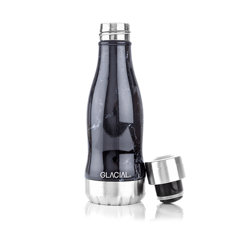 Glacial water bottle 280 ml Black marble | Scandinavian Design | Thermoses | Black