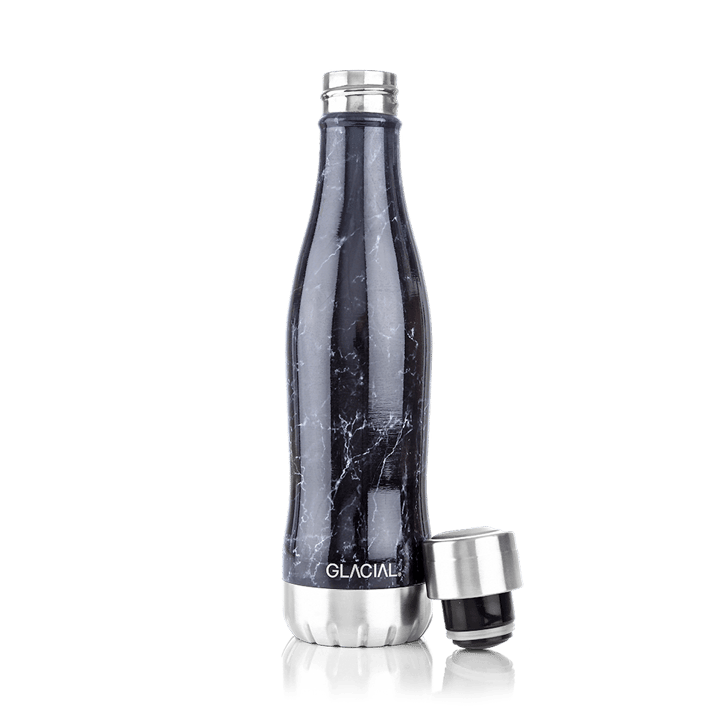 Glacial water bottle 400 ml - Black marble - Glacial