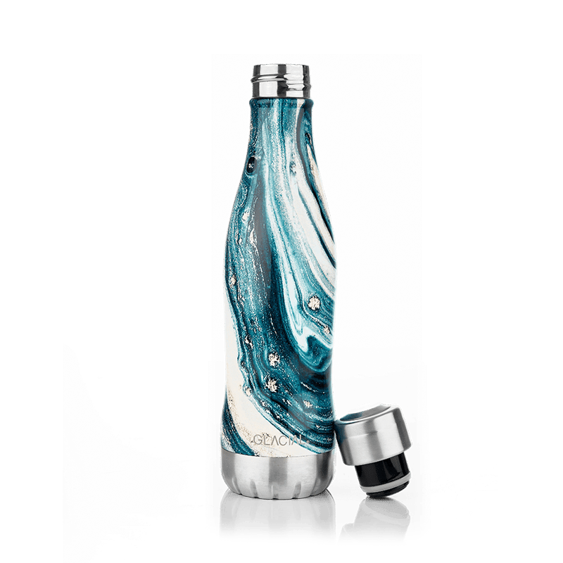 Glacial Glacial water bottle 400 ml Indigo marble