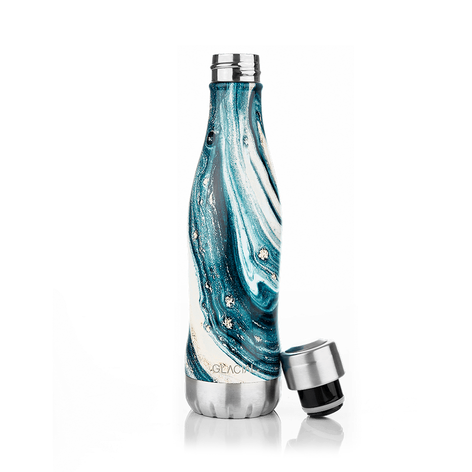 Glacial Glacial water bottle 400 ml Indigo marble