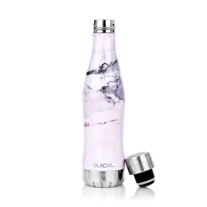 Glacial water bottle 400 ml - Pink marble - Glacial