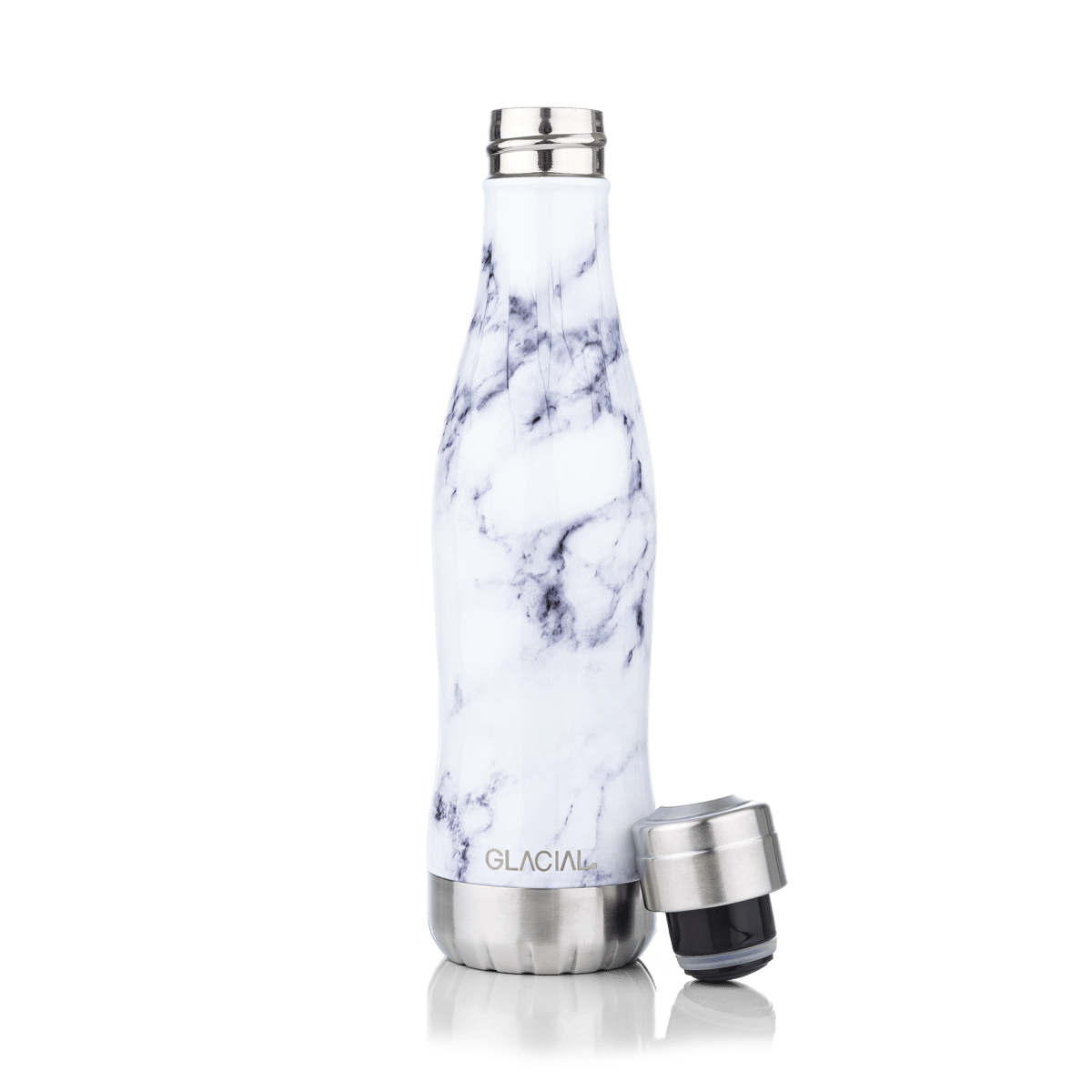 Glacial Glacial water bottle 400 ml White marble