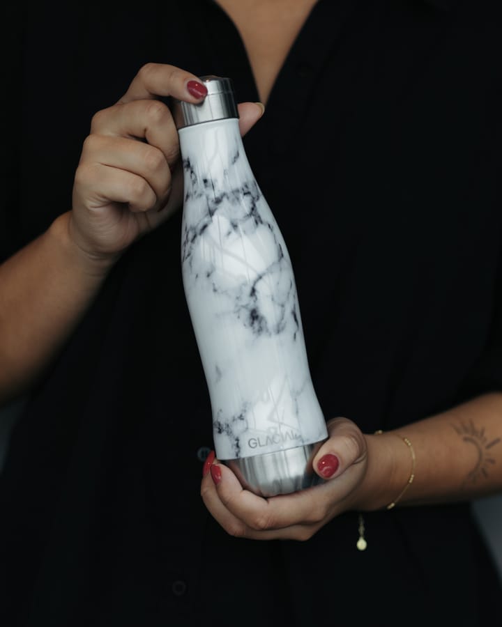 Glacial water bottle 400 ml - White marble - Glacial