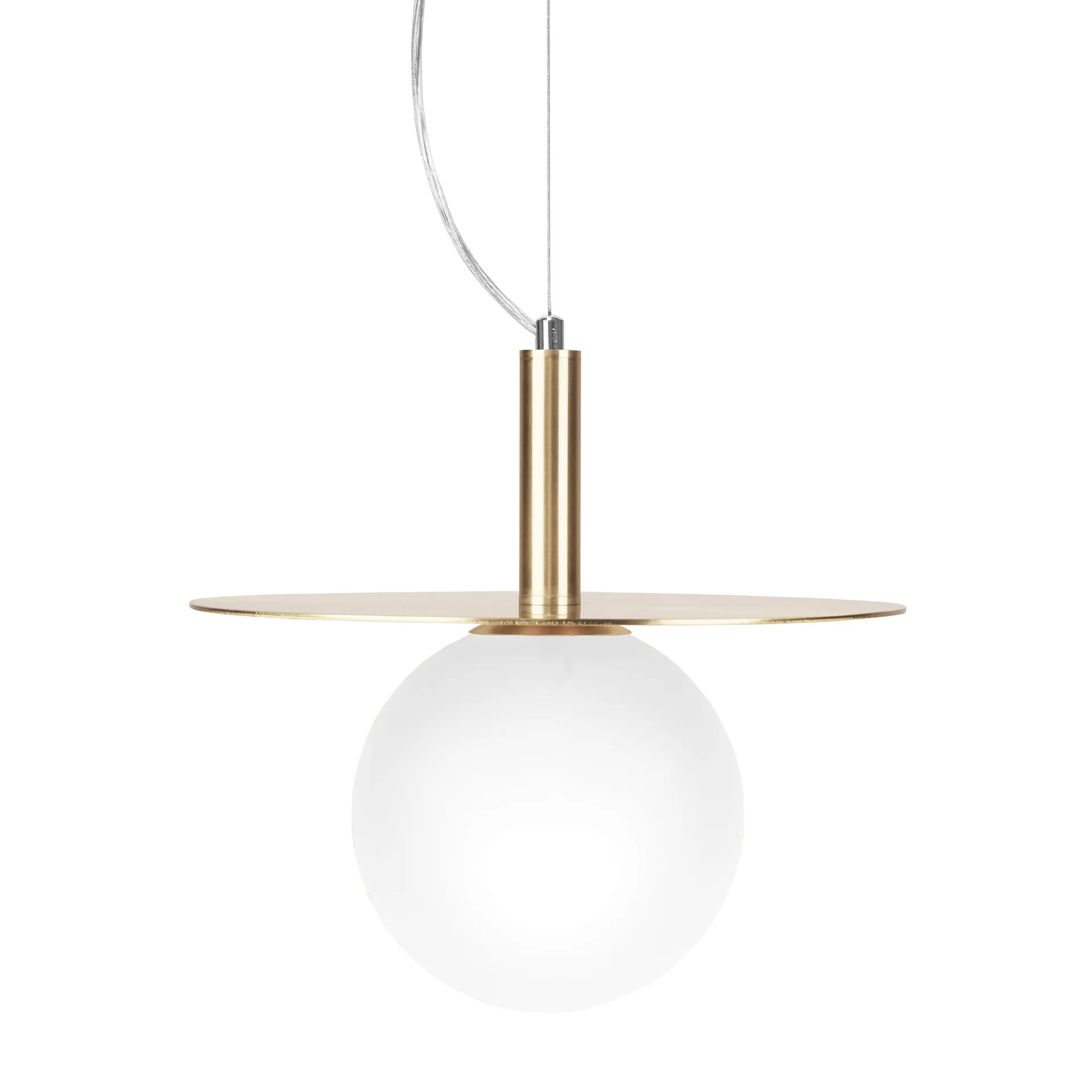 Art Deco ceiling lamp, brass-opal glass Globen Lighting