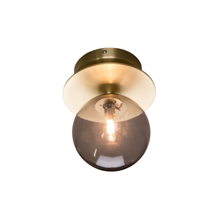 Art Deco IP44 wall lamp - Smoke/brushed brass - Globen Lighting