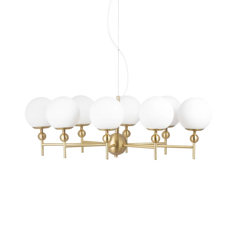 Globen Lighting Astrid Pendant Brass/white, 8 lamps