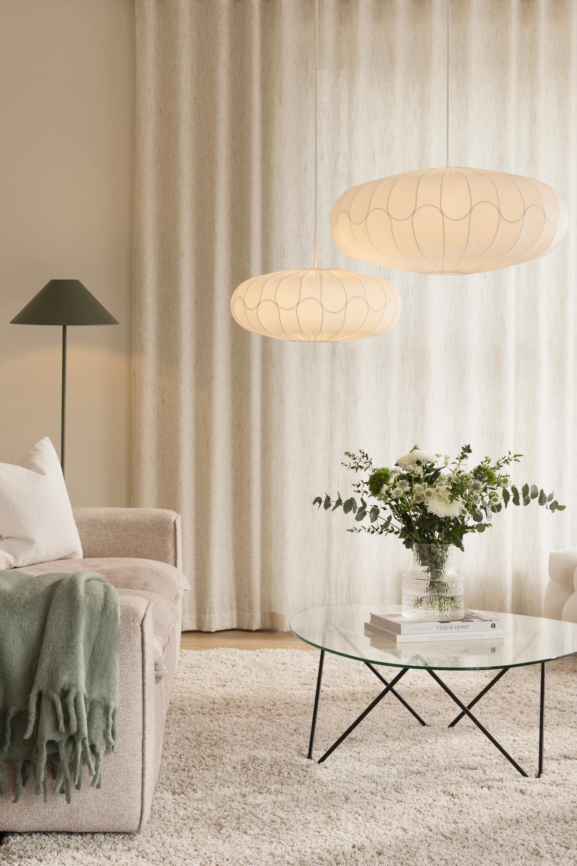 Bladverk lampshade Ø50 cm, White Globen Lighting