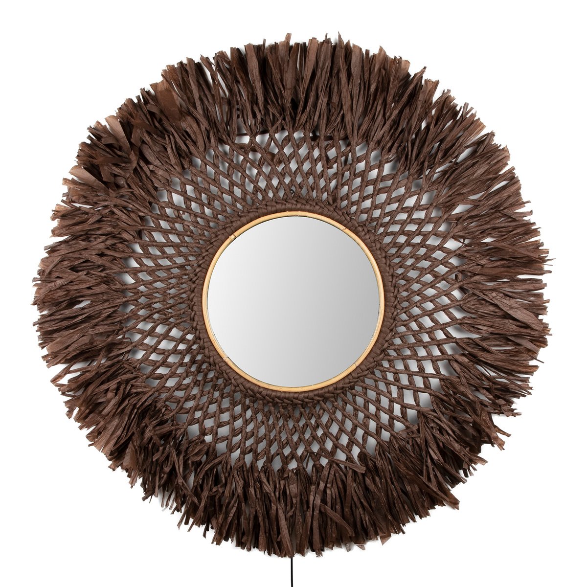 Globen Lighting Boho wall lamp with mirror o90 cm brown