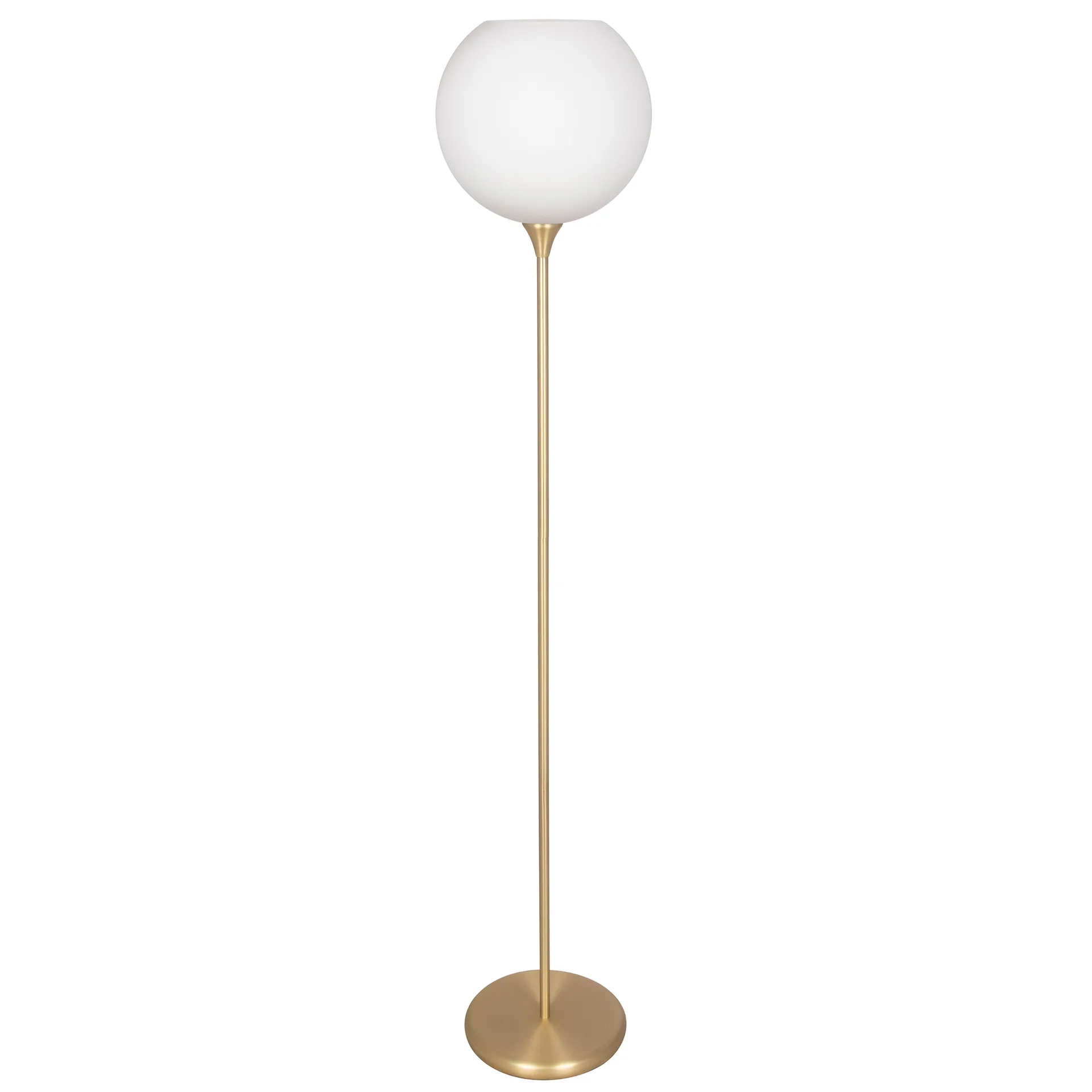 Bowl floor lamp opal glass, Brushed brass Globen Lighting