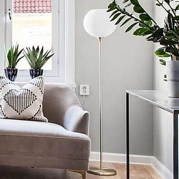 Bowl floor lamp opal glass - Brushed brass - Globen Lighting